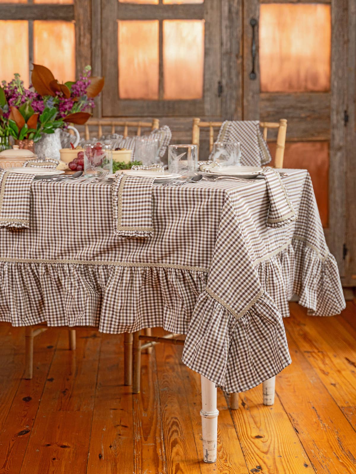 Cottage Gingham Tablecloth - Olive