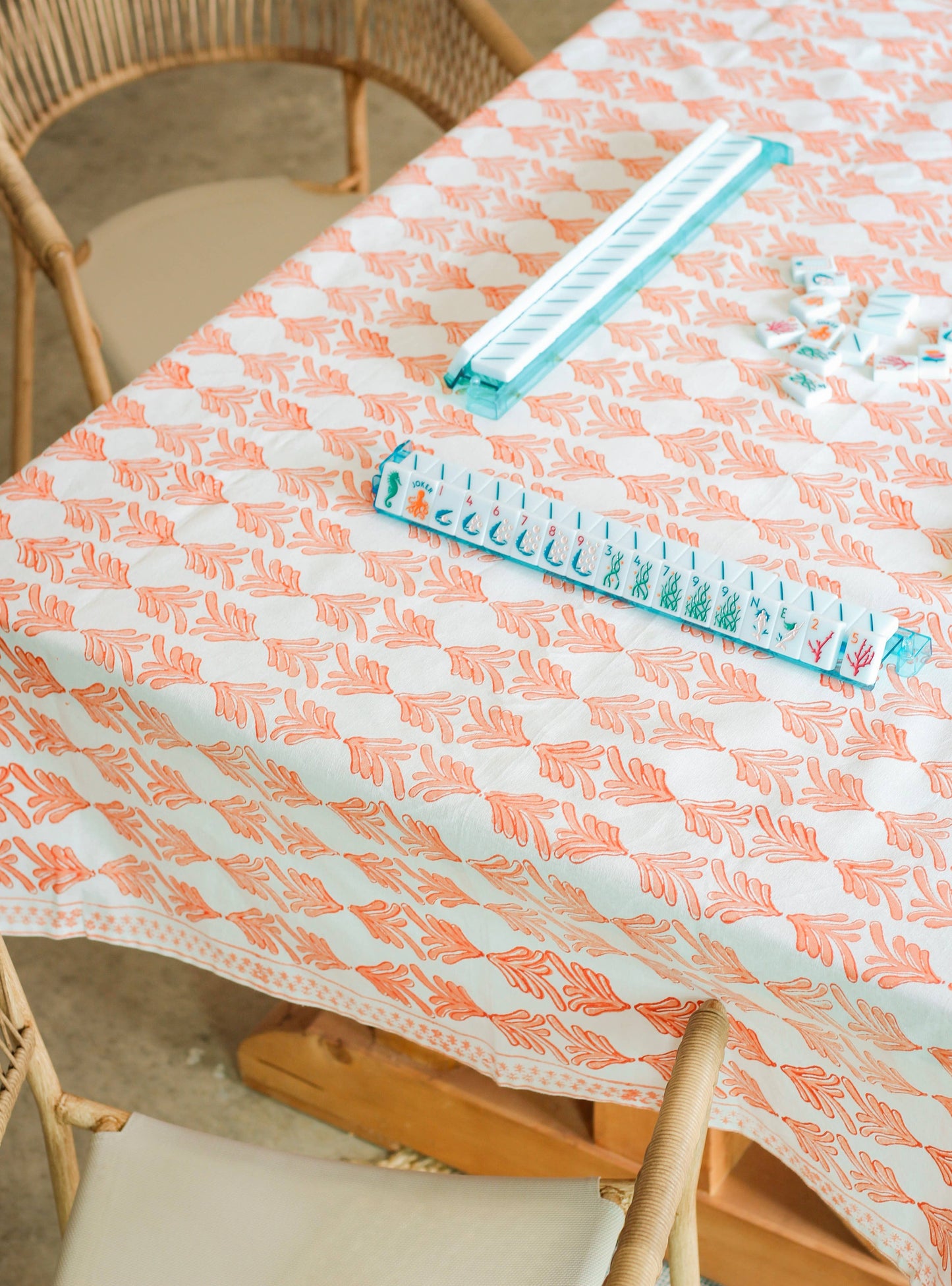 Table Throw - Palmetto, Orange & Melon