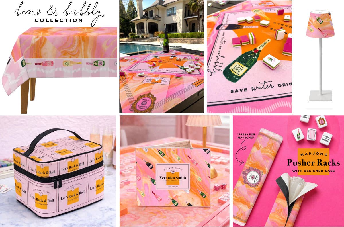 Bams & Bubbly Mahjong Mat | The Champagne & Mahj Travel Size