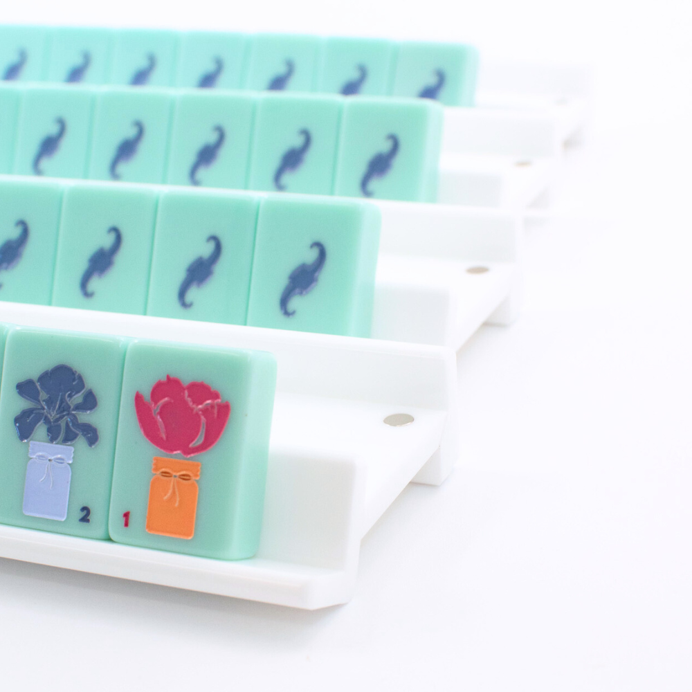 MFM MAHJONG RACKS | Premium Acrylic | 4 Racks + 4 Pushers