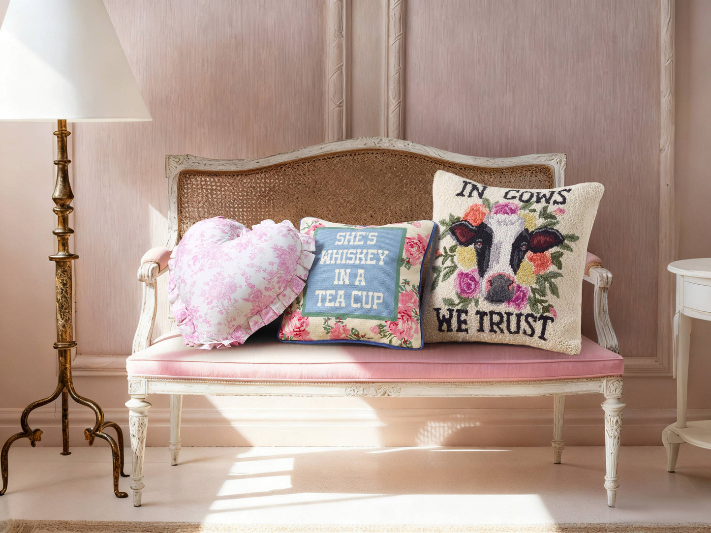 She's Whiskey Embroidered Pillow - Junk Gypsy