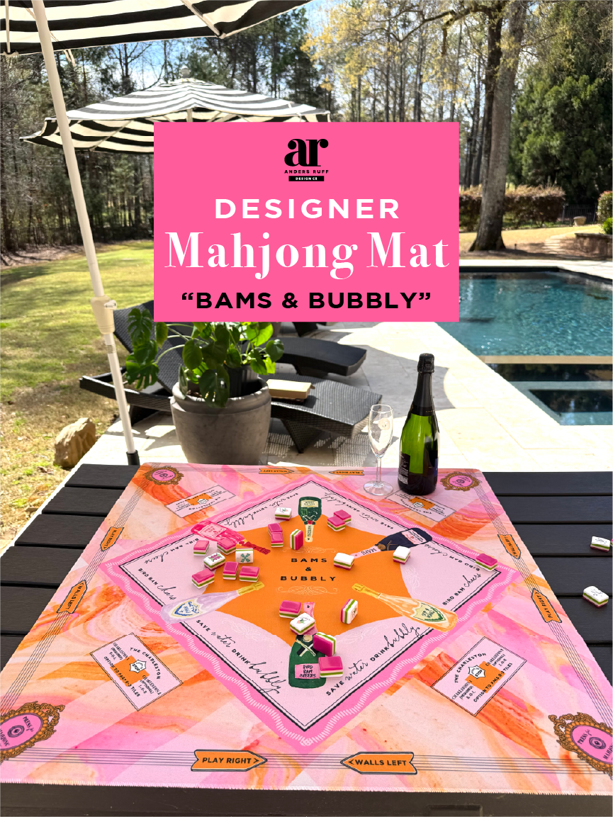 Anders Ruff Bams & Bubbly Mahjong Mat | Champagne & Mahj