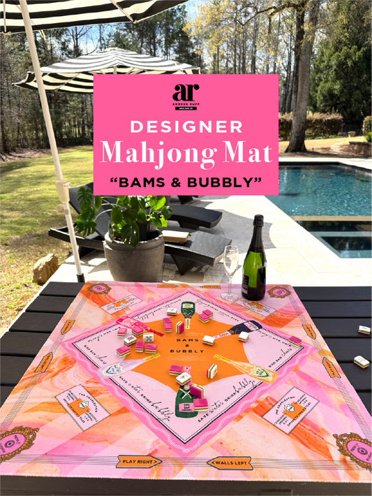 Anders Ruff Bams & Bubbly Mahjong Mat | Champagne & Mahj
