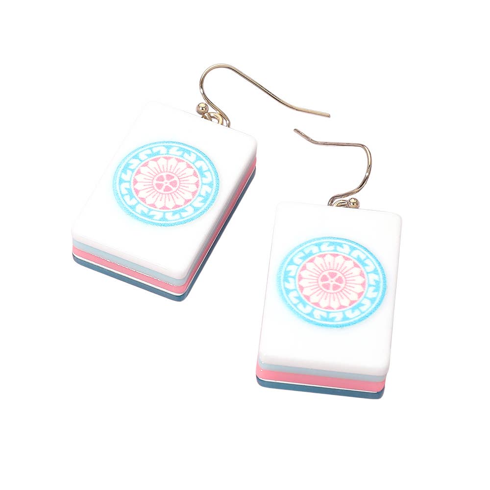 Mahjong Tile Drop Earrings