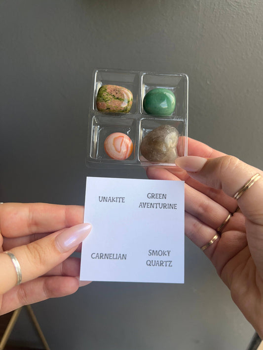 Taurus Zodiac Tumbled Crystal Set - Grounding Healing Stones