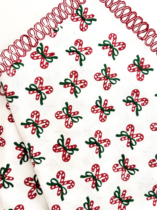 Table Throw - Candy Cane, Evergreen & Red