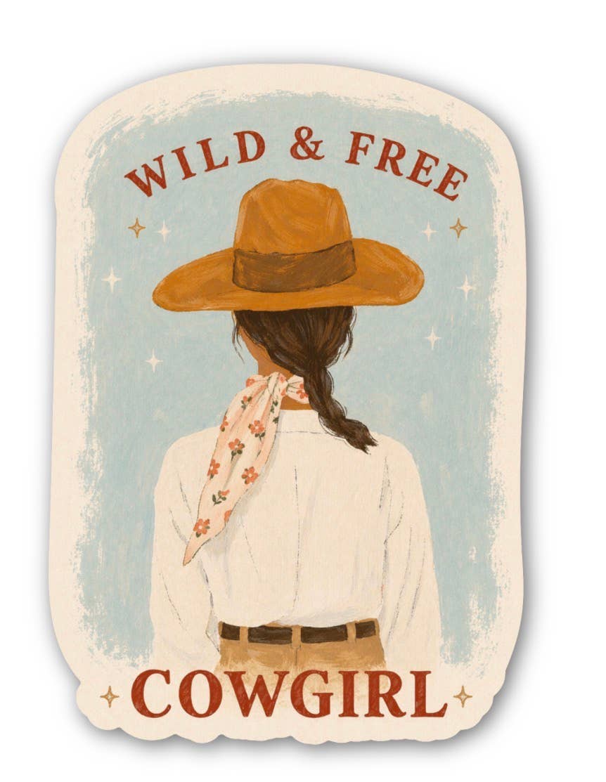 inviting affairs paperie - Wild & Free Cowgirl Sticker – Western Cowgirl Sticker