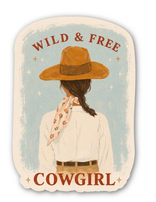 inviting affairs paperie - Wild & Free Cowgirl Sticker – Western Cowgirl Sticker
