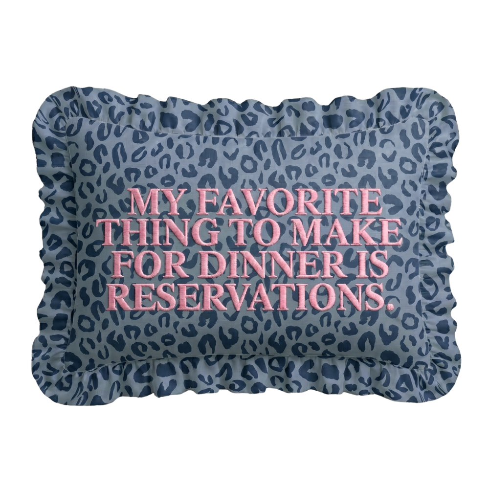 "Reservations" Ruffled Pillow | Statement Pillow
