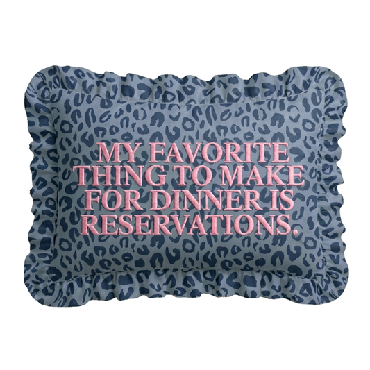 "Reservations" Ruffled Pillow | Statement Pillow
