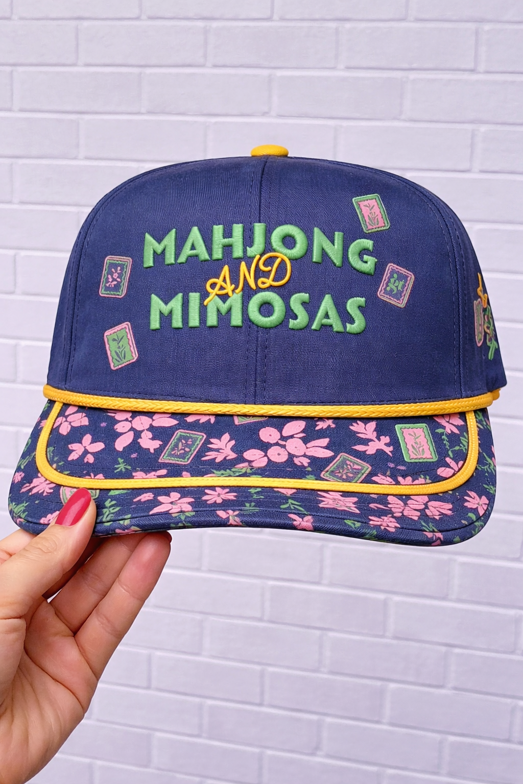 Mahjong and Mimosas All Over Printed Hat