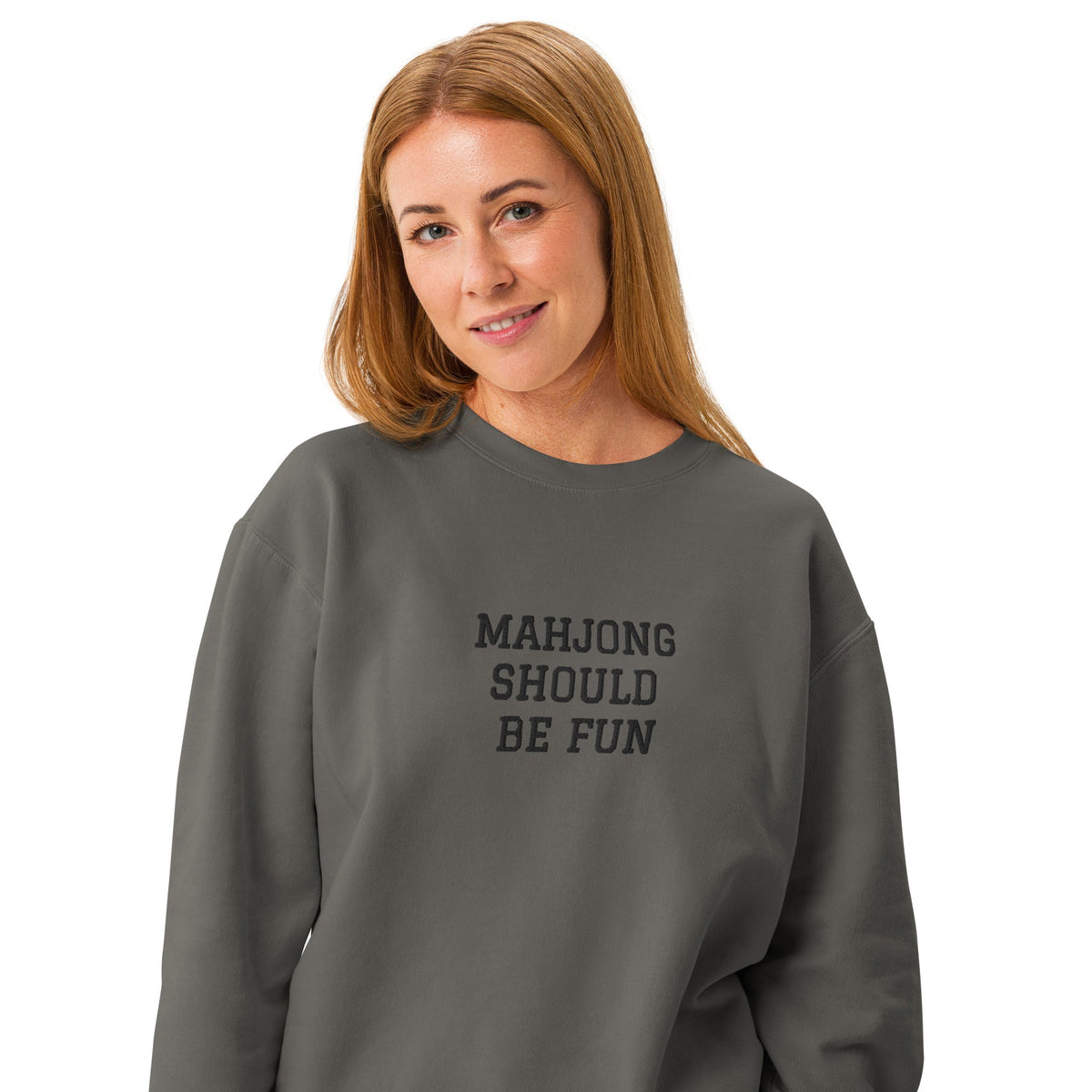 Unisex garment-dyed fleece crewneck sweatshirt