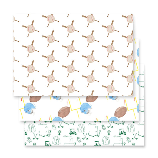 Sports Star Watercolor Gift Wrap Set