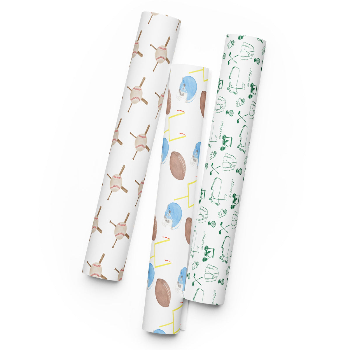 Sports Star Watercolor Gift Wrap Set